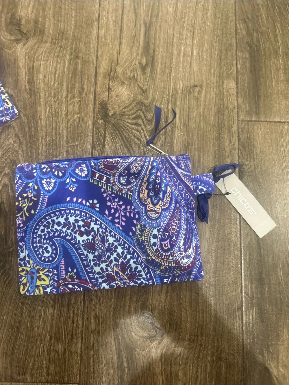 NWT Purple Paisley Zip Pouch Set - chicos Women Bagsi